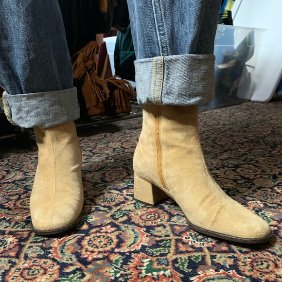 Italian Suede Ankle Booties - Picture 1 of 6